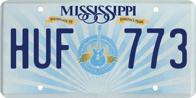 MS license plate HUF773
