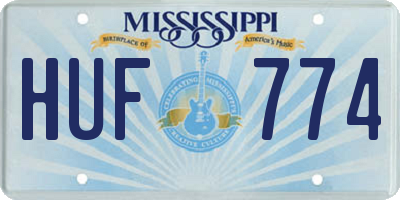 MS license plate HUF774