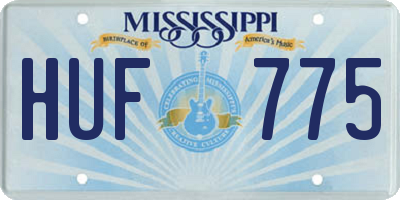 MS license plate HUF775