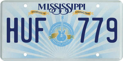MS license plate HUF779