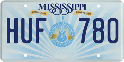 MS license plate HUF780