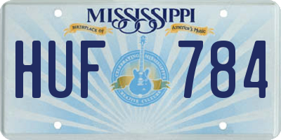 MS license plate HUF784