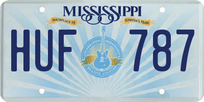 MS license plate HUF787