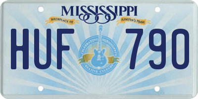 MS license plate HUF790