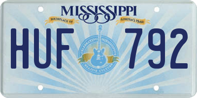 MS license plate HUF792