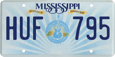 MS license plate HUF795