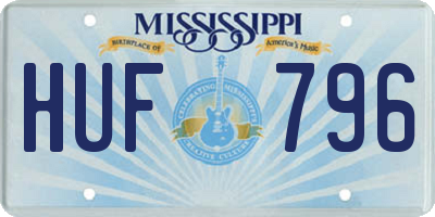 MS license plate HUF796