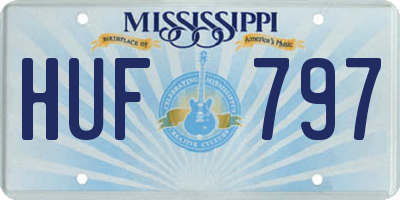 MS license plate HUF797