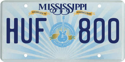MS license plate HUF800
