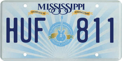 MS license plate HUF811
