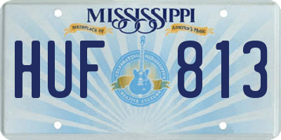 MS license plate HUF813