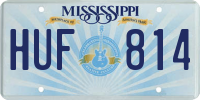 MS license plate HUF814