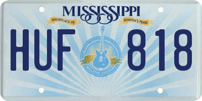 MS license plate HUF818