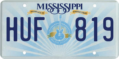 MS license plate HUF819
