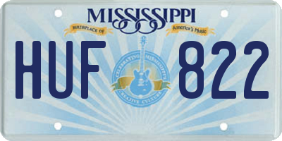 MS license plate HUF822
