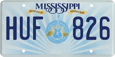 MS license plate HUF826
