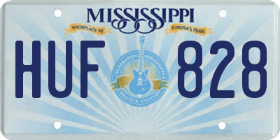 MS license plate HUF828