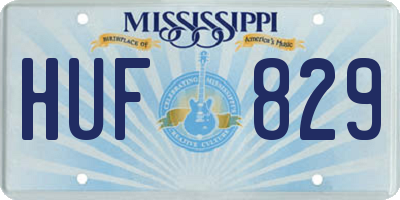 MS license plate HUF829