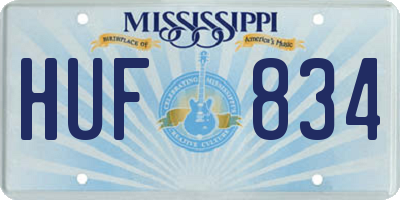 MS license plate HUF834