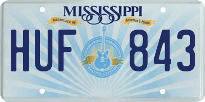 MS license plate HUF843