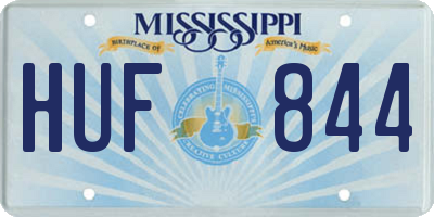 MS license plate HUF844
