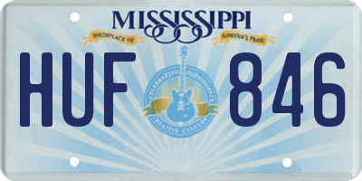 MS license plate HUF846