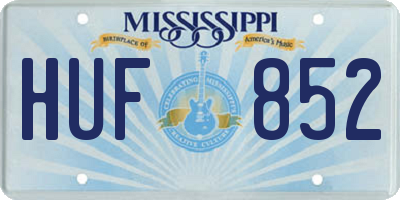 MS license plate HUF852