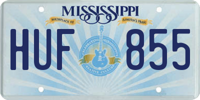 MS license plate HUF855