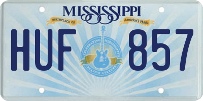 MS license plate HUF857