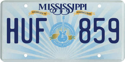 MS license plate HUF859