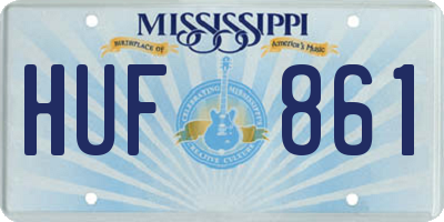 MS license plate HUF861