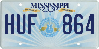 MS license plate HUF864