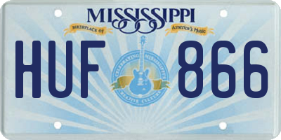 MS license plate HUF866