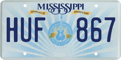 MS license plate HUF867