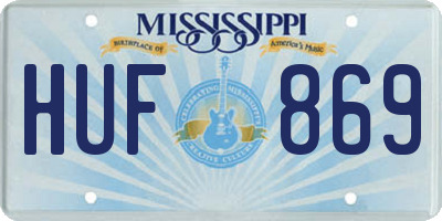 MS license plate HUF869
