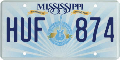 MS license plate HUF874