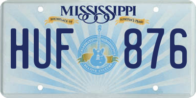 MS license plate HUF876