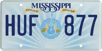 MS license plate HUF877