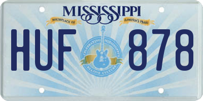 MS license plate HUF878