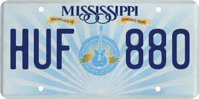 MS license plate HUF880