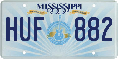 MS license plate HUF882