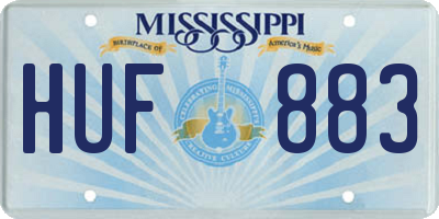 MS license plate HUF883