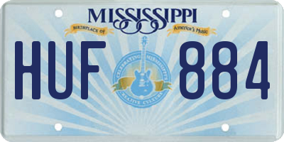 MS license plate HUF884