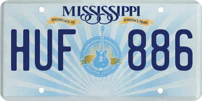 MS license plate HUF886