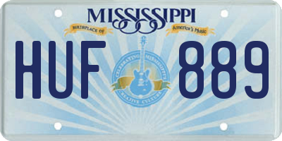 MS license plate HUF889