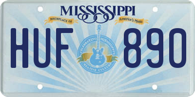 MS license plate HUF890