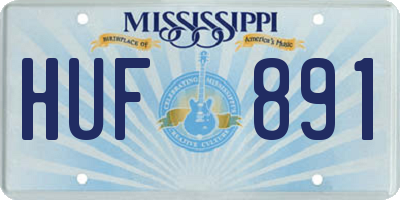 MS license plate HUF891