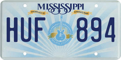 MS license plate HUF894