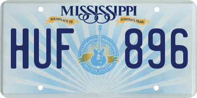 MS license plate HUF896