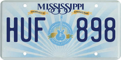 MS license plate HUF898